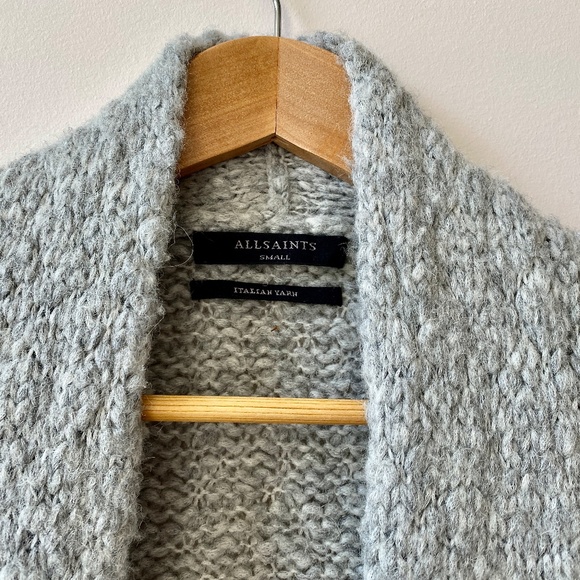ALL SAINTS Alicia Oversized Long Cardigan in Grey - Size Small - NEW - Picture 5 of 8